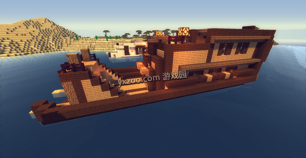 我的世界水上船屋设计图 mc版水上游艇